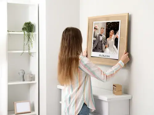 Foto de boda Polaroid con fecha personalizable