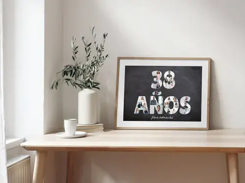 Póster de collage "38 años" para jubilación