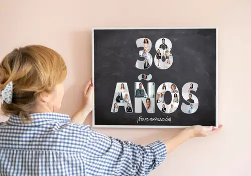Póster de collage "38 años" para jubilación