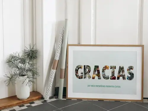 Fotocollage personalizada "GRACIAS" en póster