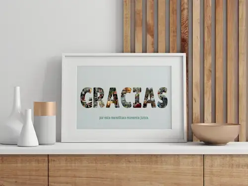Fotocollage personalizada "GRACIAS" en póster