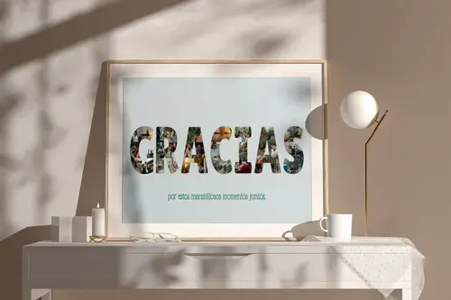 Fotocollage personalizada "GRACIAS" en póster