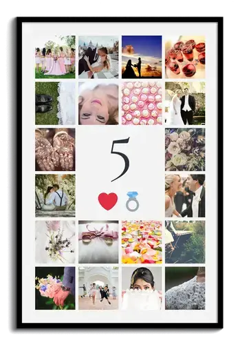 Collage de fotos número 5: crea el tuyo para 5º aniversario, bodas de madera