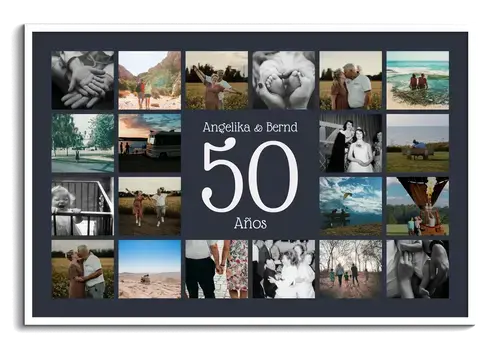 Collage de fotos con número para Bodas de Oro