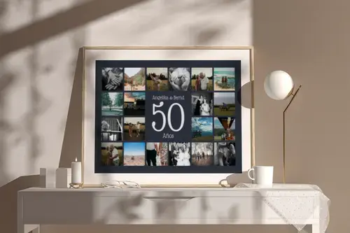 Collage de fotos con número para Bodas de Oro