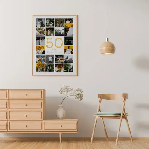 Collage de fotos con número para Bodas de Oro