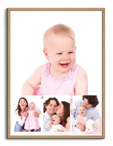 Hermoso collage de fotos de bebe como recuerdo