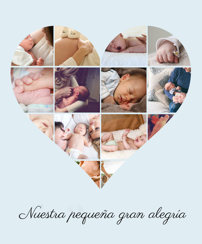 Crea tu propia collage corazón para bebé: "nuestro pequeño gran tesoro"