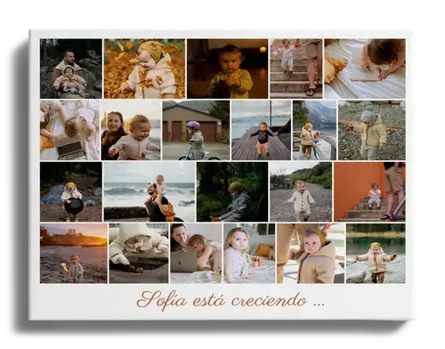 Fotocollage con fotos de ninos muchas fotos en fila