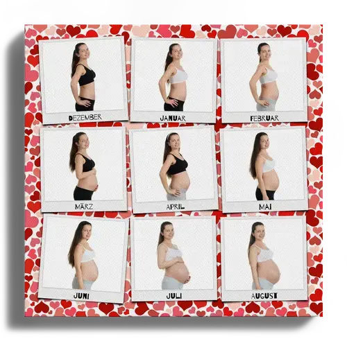 Crea tu Collage de Embarazo Polaroid personalizado con fotos y texto únicos