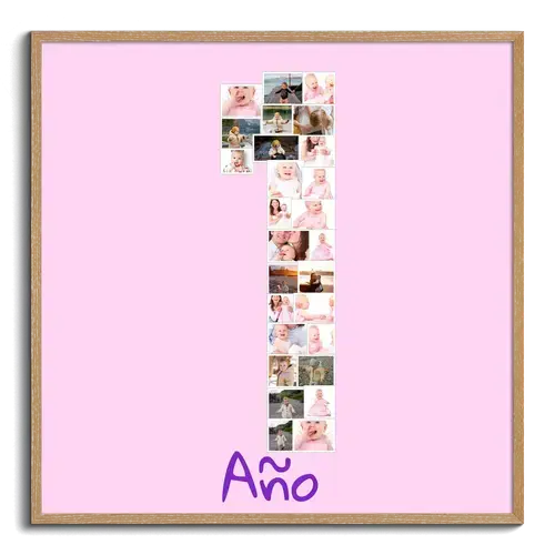 Fotocollage como Numero con muchas Fotos de Niños o Bebes