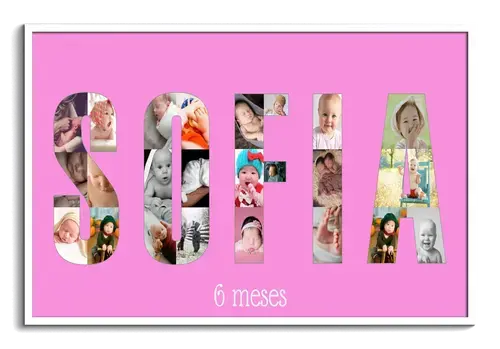 Nombre del nino como collage de fotos