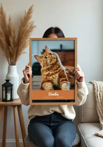 Collage recuerdo gato: foto única, nombre y fechas