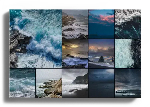 Natur y clima: Niebla y tormentas en collage