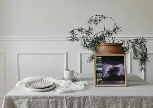 Natur y clima: Niebla y tormentas en collage