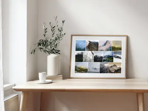 Natur y clima: Niebla y tormentas en collage