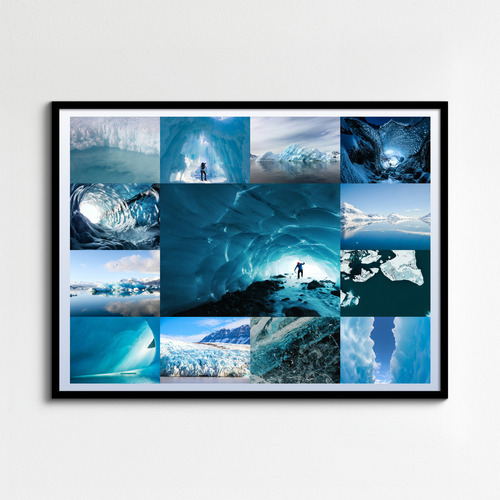 Crea tu collage de naturaleza: dunas, glaciares y cuevas de hielo con impresión premium