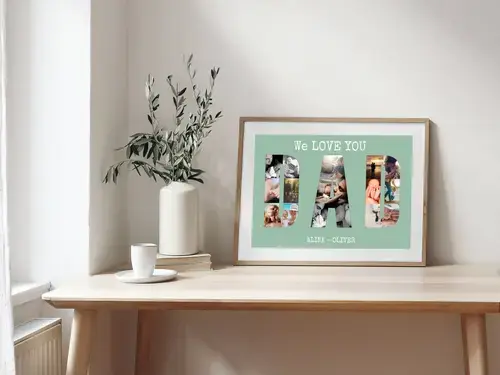 Collage Fotos "Te QUEREMOS PAPÁ" Personalizable