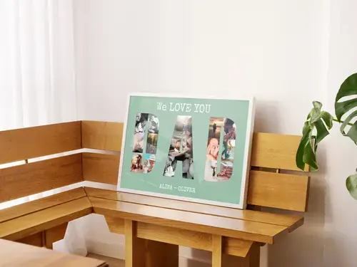 Collage Fotos "Te QUEREMOS PAPÁ" Personalizable