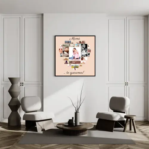 Collage Corazón Mamá "Te queremos"