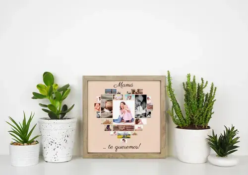 Collage Corazón Mamá "Te queremos"