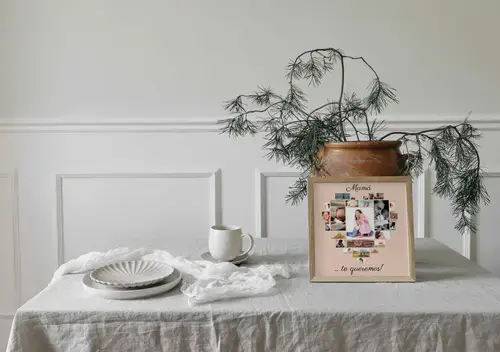 Collage Corazón Mamá "Te queremos"