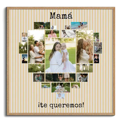Collage Corazón Mamá "Te queremos"