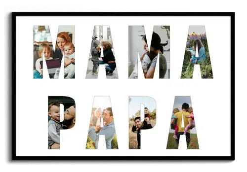 Collage mamá/papá y abuelos con letras con fotos