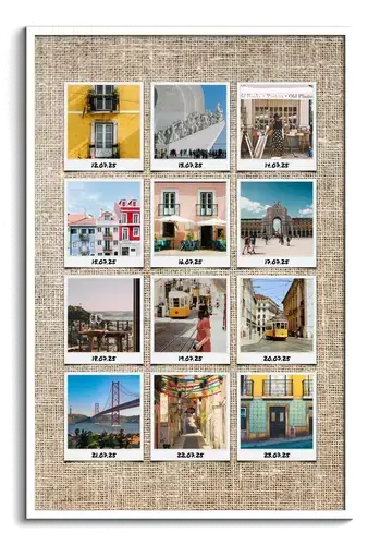Collage de viajes con fondos y paspartú