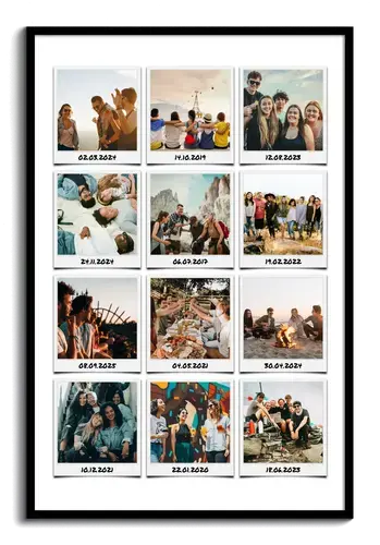Collage Polaroid Amigos con Texto Personalizado
