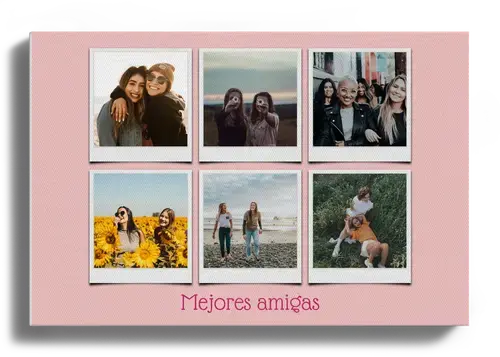 Collage Polaroid Amigos con Texto Personalizado