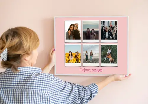 Collage Polaroid Amigos con Texto Personalizado