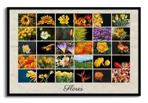 Fotocollage con texto personal impreso en poster o lienzo
