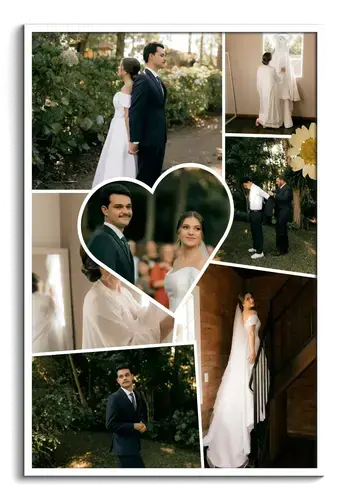 Collage scrapbook boda estilo limpio