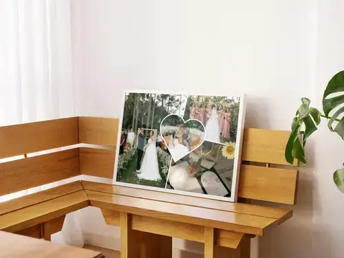 Collage scrapbook boda estilo limpio