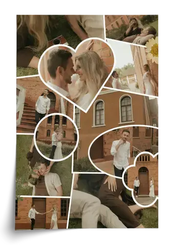 Collage scrapbook boda estilo limpio