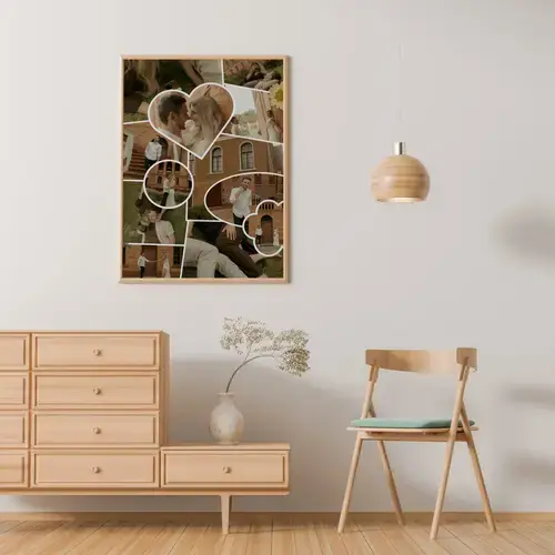 Collage scrapbook boda estilo limpio