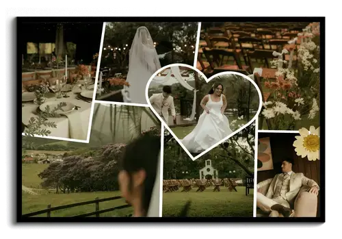 Collage scrapbook boda estilo limpio