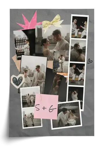 Collage scrapbook romántica de boda