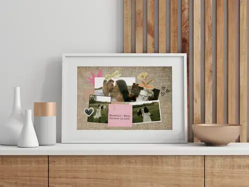 Collage scrapbook romántica de boda