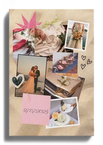 Collage scrapbook romántica de boda