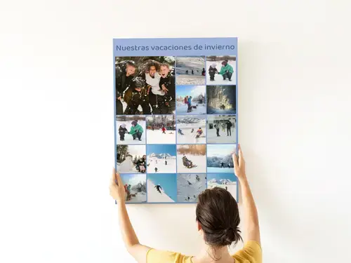 Collage invernal: paisajes, familia y esquí