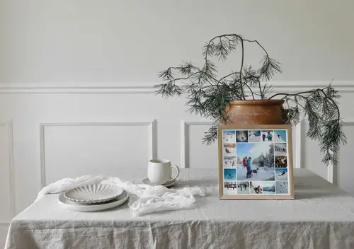 Collage invernal: paisajes, familia y esquí