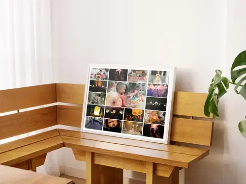 Collage de fotos de otoño: farolillos San Martín