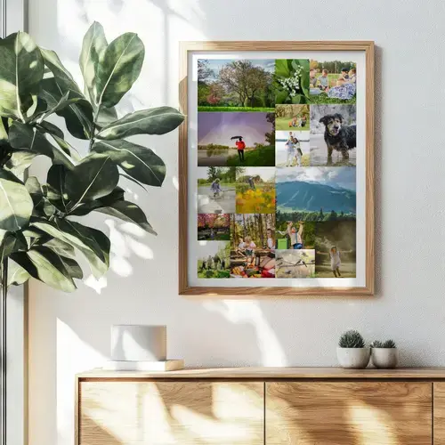 Collages de fotos de primavera con flores y prados