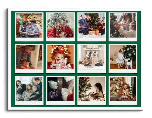 Collage de fotos navideño con texto personalizable