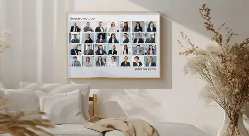 Collage de equipo en diseño de cuadrícula