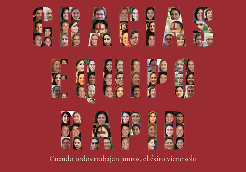 Crea una collage de agradecimiento "DANKE TEAM RAPID" con tus fotos personales