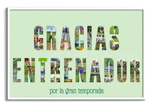 Crea tu collage "GRACIAS ENTRENADOR" personalizado con fotos únicas