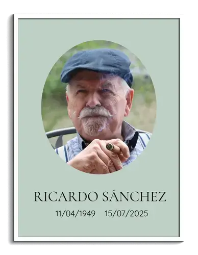 Foto de retrato para funeral en ovalo